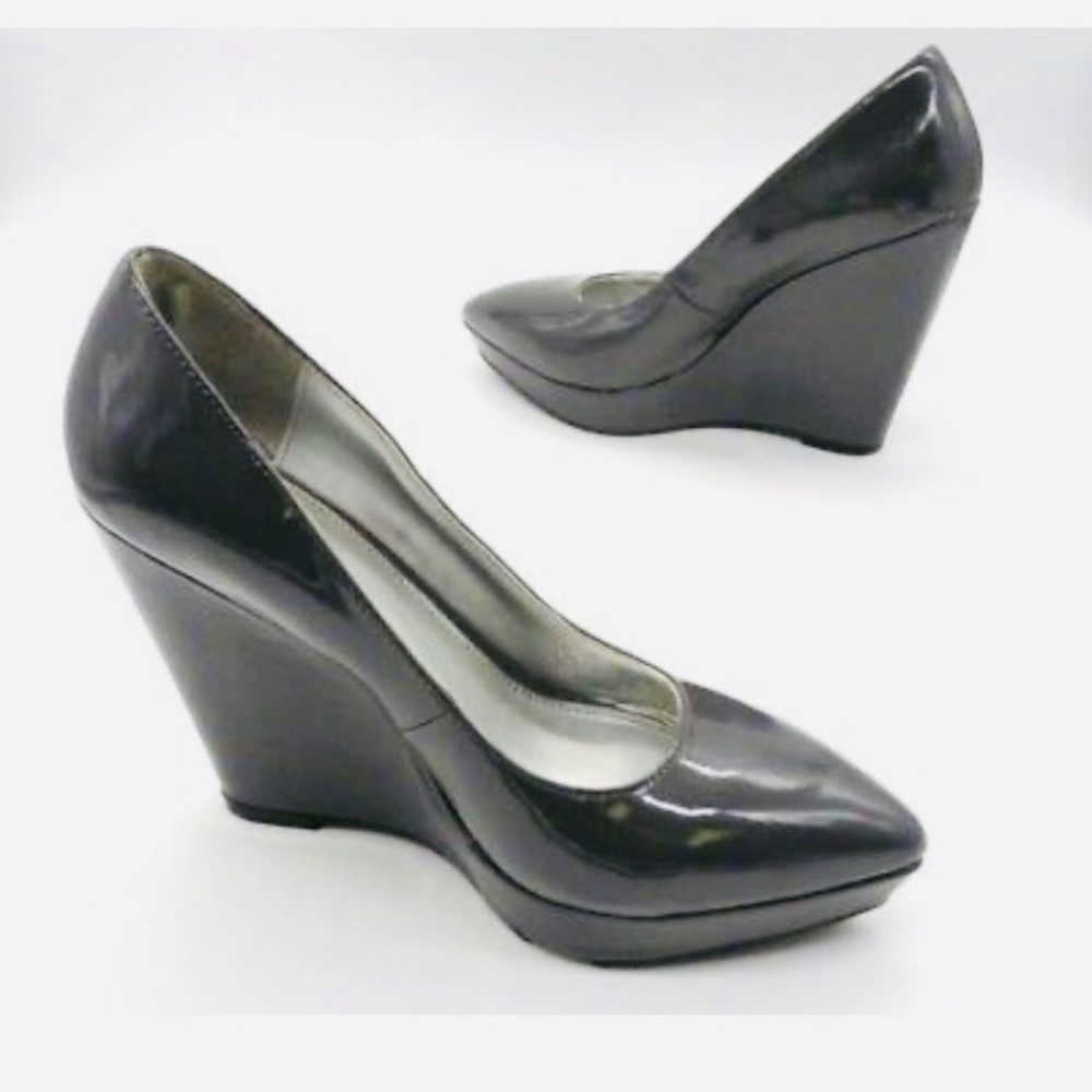 Fergalicious by Fergie Grey Patent Leather Wedges